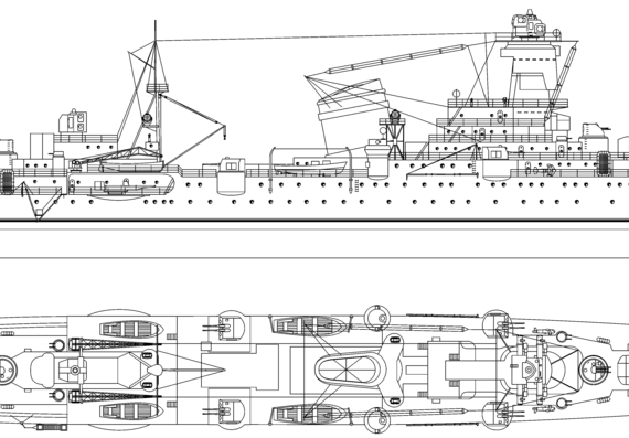Крейсер СССР Admiral Butakov 1917 [ Light Cruiser] - чертежи, габариты, рисунки